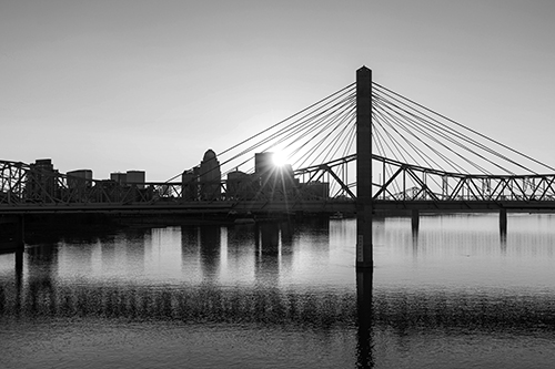 Big Four Bridge, Ohio River, and downtown Louisville, Kentucky. Photo by Miles Manwaring on Unsplash.