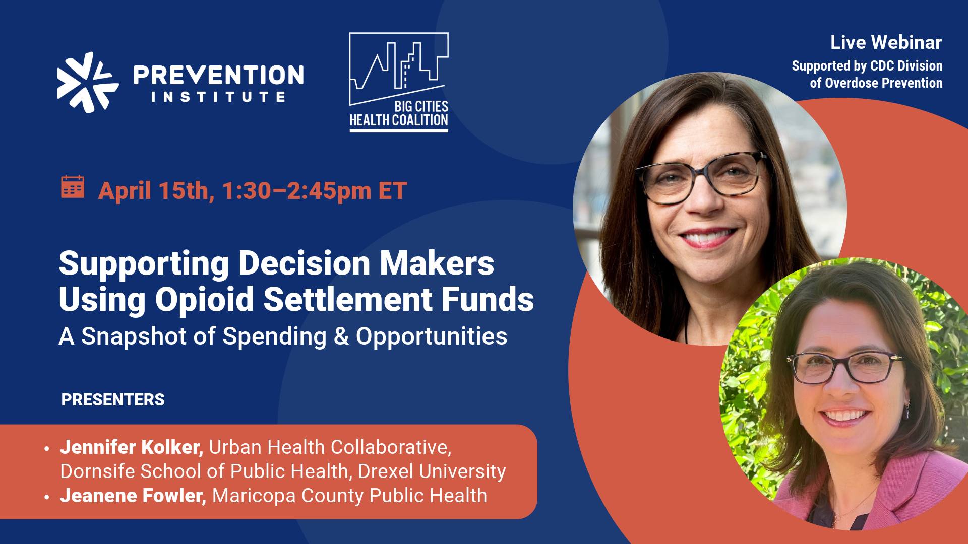 Graphic showing headshot of Anneta Arno and Cities the Future of Health Webinar Series