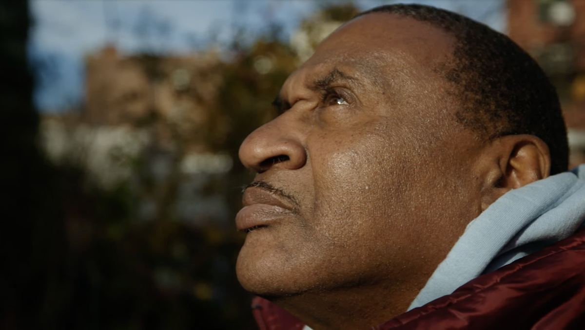 Terrell looking up at the sky