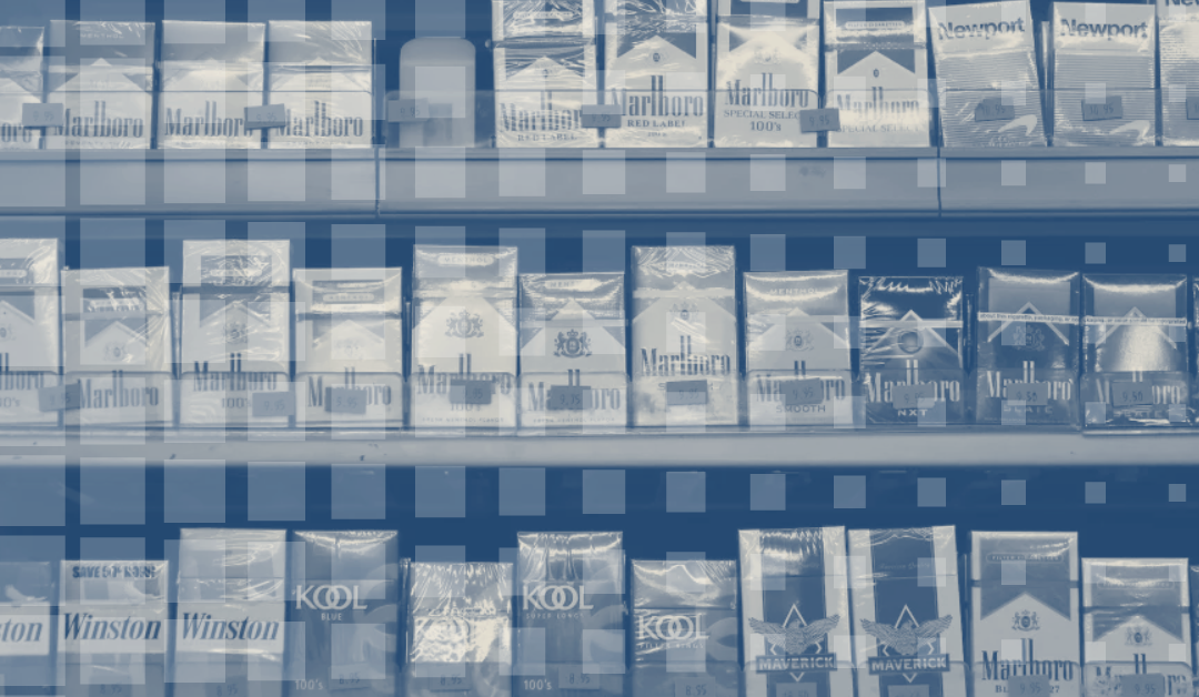 stylized image of cigarette sale display