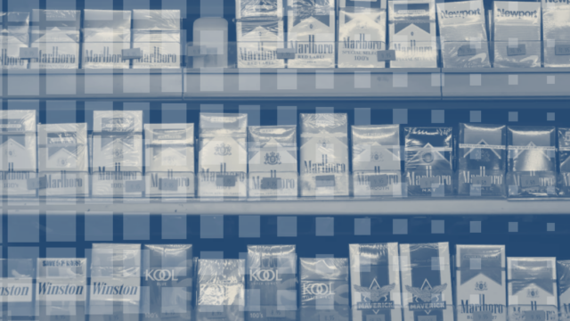 stylized image of cigarette sale display