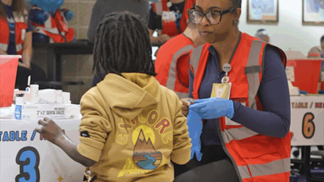 Milwaukee child getting a blood lead level test