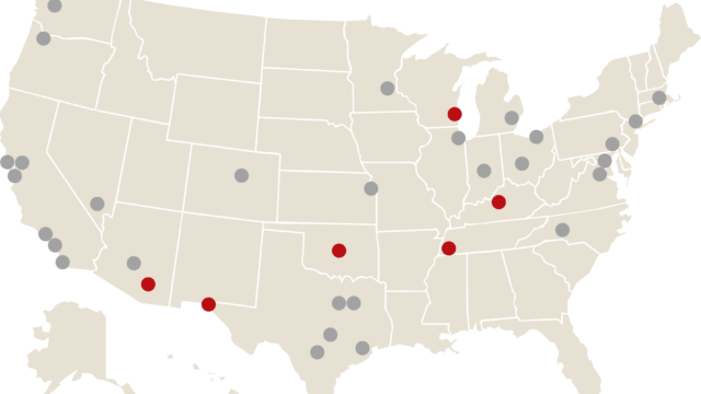 US map highlighting location of BCHC's six new members