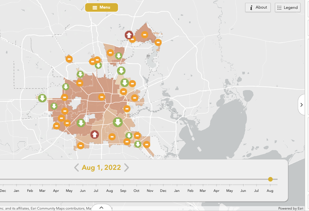Screenshot of Houston Wastewater Epidemiology dashboard