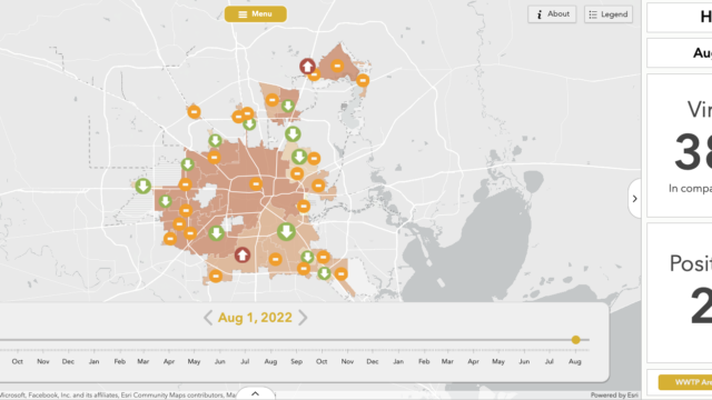 Screenshot of Houston Wastewater Epidemiology dashboard