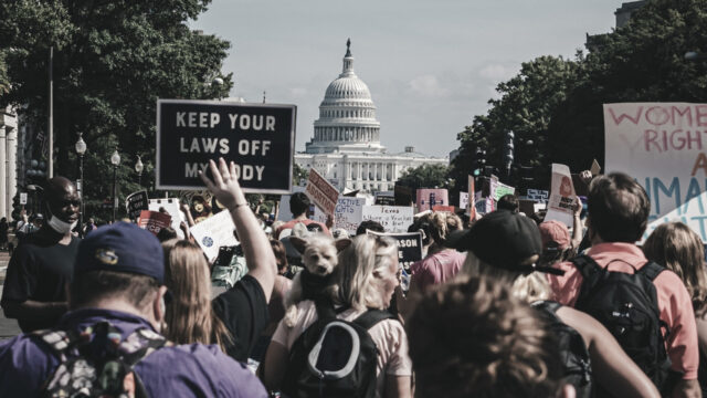 Abortion rights protesters at US Capitol. Photo by Gayatri Malhotra on Unsplash.