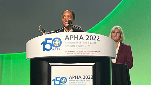 Mysheika Roberts at APHA podium