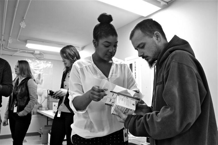 Philadelphia health department worker distributing naloxone